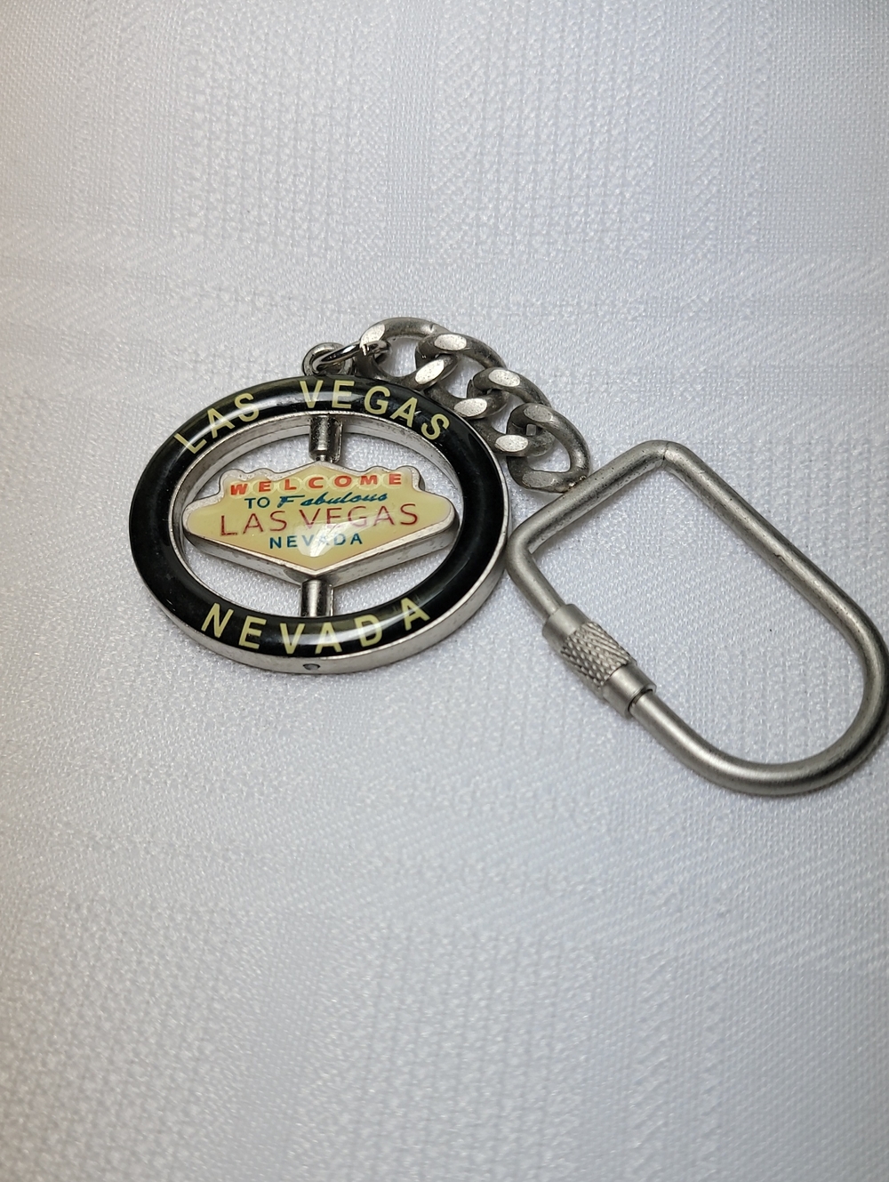 Vintage Las Vegas Nevada Souvenir Keychain - Black & Silver